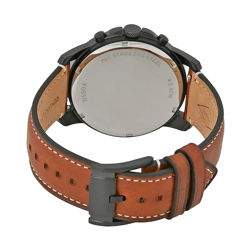 Fossil Grant Chronograph Black Dial Leather Men's Watch- FS5241